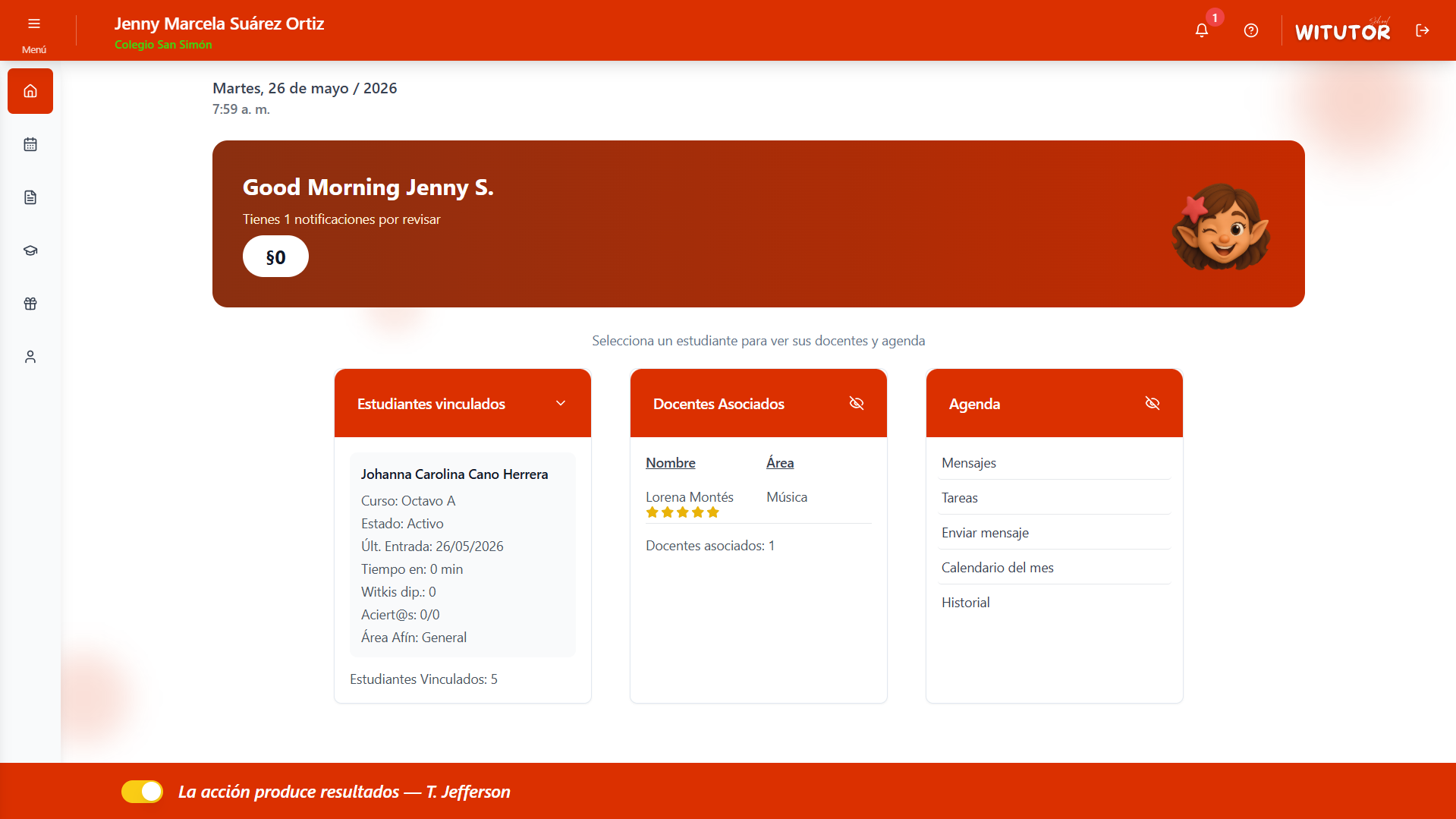 Dashboard del tutor en i'Witutor